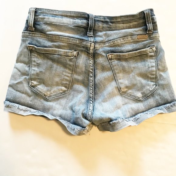 KANCAN Denim Distressed Cuffed Shorts Womens Medium 26 - Picture 2 of 8